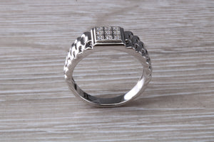 Watch Strap Signet Ring set With C Z
