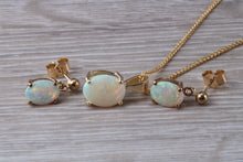 Load image into Gallery viewer, Sparkly Opal Dropper Earrings with Matching Necklace set in Yellow Gold