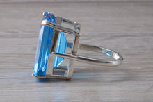 Load image into Gallery viewer, Very Large 38 carat Electric Blue Topaz Statement Ring