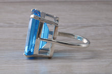 Load image into Gallery viewer, Very Large 51 carat Electric Blue Topaz Statement Ring