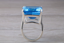 Load image into Gallery viewer, Very Large 51 carat Electric Blue Topaz Statement Ring