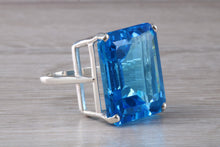 Load image into Gallery viewer, Very Large 38 carat Electric Blue Topaz Statement Ring