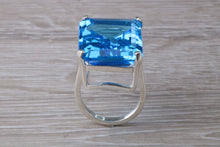 Load image into Gallery viewer, Very Large 38 carat Electric Blue Topaz Statement Ring