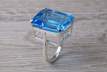 Load image into Gallery viewer, Very Large 51 carat Electric Blue Topaz Statement Ring