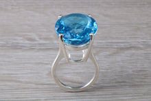 Load image into Gallery viewer, Very Large 47 carat Swiss Blue Topaz Statement Ring