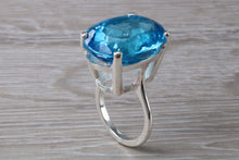 Load image into Gallery viewer, Very Large 47 carat Swiss Blue Topaz Statement Ring
