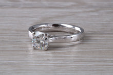 Load image into Gallery viewer, One carat Forever One cushion cut Moissanite Diamond set Platinum Solitaire