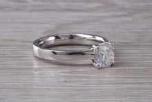 Load image into Gallery viewer, One carat Forever One cushion cut Moissanite Diamond set Platinum Solitaire
