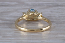 Load image into Gallery viewer, Aquamarine and Diamond Trilogy Ring
