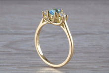 Load image into Gallery viewer, Aquamarine and Diamond Trilogy Ring