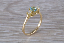 Load image into Gallery viewer, Aquamarine and Diamond Trilogy Ring
