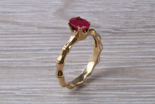 Load image into Gallery viewer, One carat Oval cut Ruby set Tree Branch Solitaire