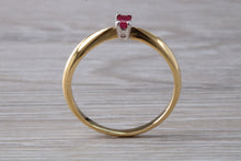 Load image into Gallery viewer, Petite and Simple Ruby set 18ct Gold Solitaire