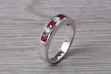 Load image into Gallery viewer, Stunning Ruby and Diamond set 18ct White Gold Band