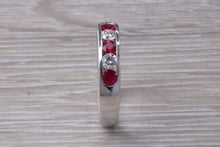 Load image into Gallery viewer, Stunning Ruby and Diamond set 18ct White Gold Band