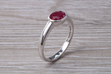 Load image into Gallery viewer, 1.25 carat Oval cut Ruby set 18ct White Gold Solitaire