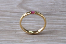 Load image into Gallery viewer, Tension set Natural Ruby Gold Band