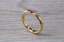 Load image into Gallery viewer, Tension set Natural Ruby Gold Band