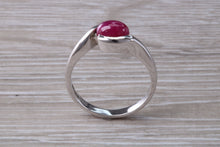 Load image into Gallery viewer, 1.25 carat Oval Cabochon cut Ruby set White Gold Ring