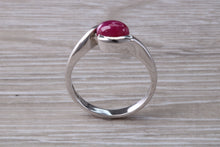 Load image into Gallery viewer, 1.25 carat Oval Cabochon cut Ruby set White Gold Ring