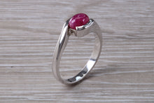 Load image into Gallery viewer, 1.25 carat Oval Cabochon cut Ruby set White Gold Ring