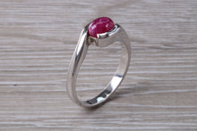Load image into Gallery viewer, 1.25 carat Oval Cabochon cut Ruby set White Gold Ring