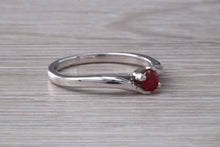 Load image into Gallery viewer, Simple and Dainty Ruby set Twit Shank Solitaire