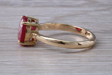 Load image into Gallery viewer, 3 carat Round cut Ruby set Yellow Gold Solitaire