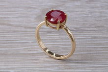 Load image into Gallery viewer, 3 carat Round cut Ruby set Yellow Gold Solitaire