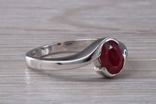 Load image into Gallery viewer, Oval cut Ruby set Crossover Ring