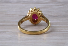 Load image into Gallery viewer, Traditional Ruby and Diamond Cluster Ring