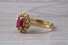 Load image into Gallery viewer, Traditional Ruby and Diamond Cluster Ring