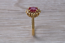 Load image into Gallery viewer, Traditional Ruby and Diamond Cluster Ring