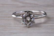 Load image into Gallery viewer, The Ultimate 1.25ct Hearts and Arrows Moissanite Diamond set Platinum Solitaire