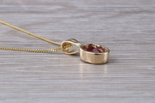 Load image into Gallery viewer, Oval cut Ruby set Yellow Gold Solitaire Necklace