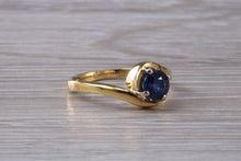 Load image into Gallery viewer, Blue Sapphire Twist Shank Solitaire