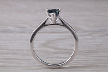 Load image into Gallery viewer, Pear Drop cut Blue Sapphire Platinum Solitaire