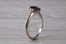 Load image into Gallery viewer, Marquise cut blue Sapphire set 18ct White Gold Ring