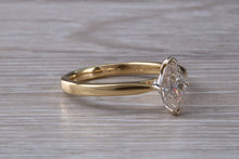 Load image into Gallery viewer, Half carat Marquise cut Certified Diamond set Gold Solitaire