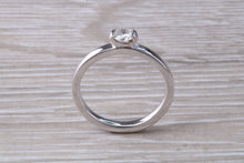 Load image into Gallery viewer, Half Bezel Diamond set 18ct White Gold Solitaire