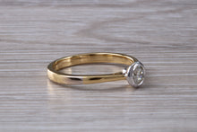 Load image into Gallery viewer, Bezel Diamond set Two Tone Gold Solitaire