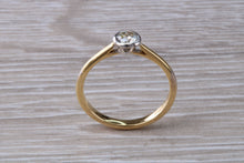 Load image into Gallery viewer, Bezel Diamond set Two Tone Gold Solitaire