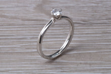Load image into Gallery viewer, Diamond set Twist Shank set 18ct White Gold Ring
