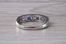 Load image into Gallery viewer, Traditional Blue Sapphire and Diamond set Eternity Ring