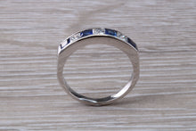 Load image into Gallery viewer, Traditional Blue Sapphire and Diamond set Eternity Ring