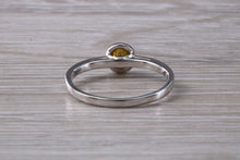 Load image into Gallery viewer, Yellow Diamond Solitaire, Bezel set so very Smooth to the Touch