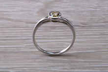 Load image into Gallery viewer, Yellow Diamond Solitaire, Bezel set so very Smooth to the Touch