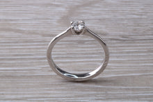 Load image into Gallery viewer, Minimalist Round cut Diamond set White Gold Solitaire