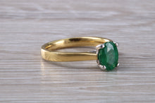 Load image into Gallery viewer, One carat Oval cut Emerald Solitaire