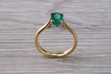Load image into Gallery viewer, One carat Oval cut Emerald Solitaire